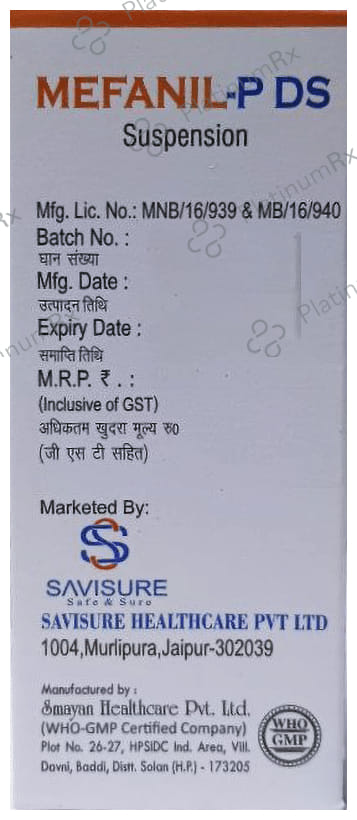 Mefanil-P DS Oral Suspension Mango