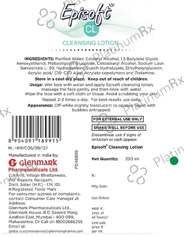 Episoft Cleansing Lotion 250ml