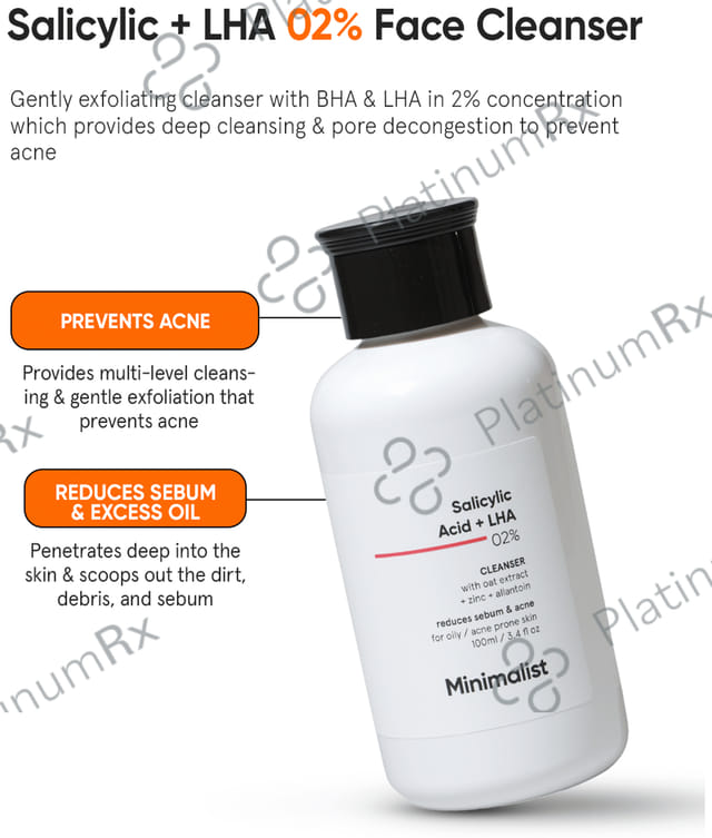 Minimalist 2% Salicyclic Acid + LHA Cleanser 100ml