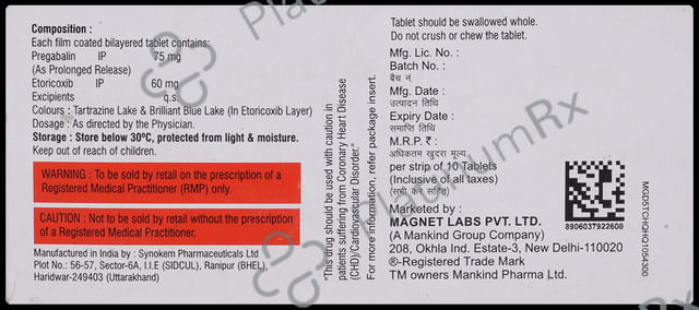 Brutaflam PG 75mg/60mg Tablet
