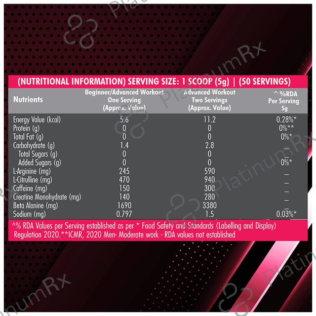 Dr. Morepen Muscle Food Pre Workout 300 Berry Burst
