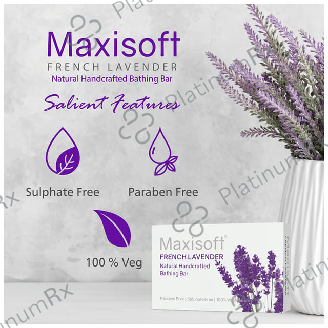 Maxisoft French Lavender Bathing Bar (75gm Each) 6 units