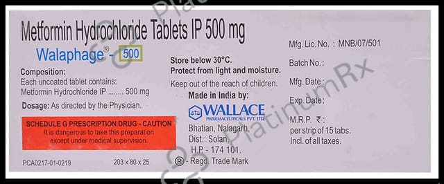 Walaphage 500mg Tablet 15s