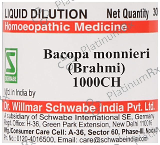 Dr Willmar Schwabe India Bacopa monnieri Dilution 1000 CH