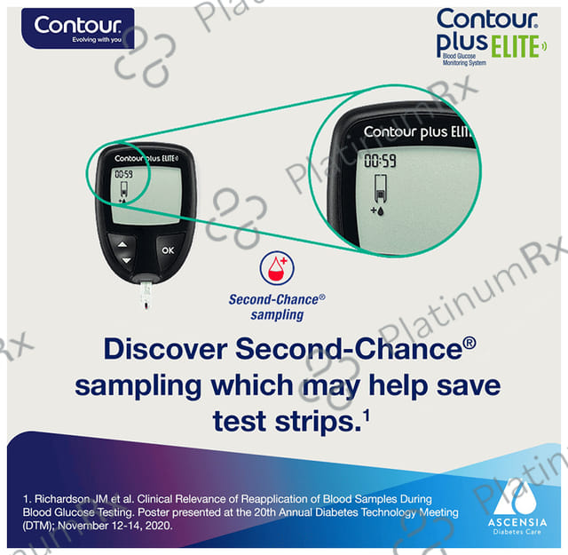 Contour Plus Elite Blood Glucose Monitoring System (Blood Glucose Test Strips Free) 1s