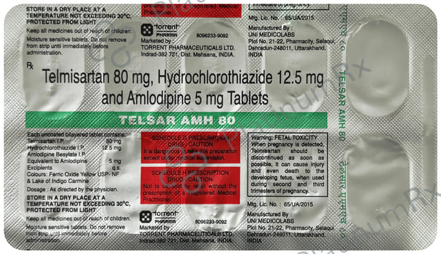 Telsar AMH 80/5/12.5mg Tablet 10s