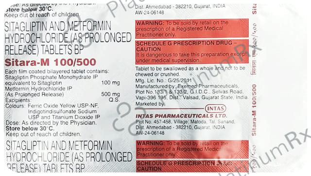 Sitara M 100/500mg Tablet PR 10s