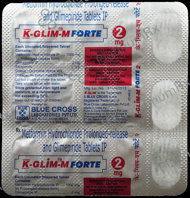 K Glim M Forte 2/1000mg Tablet SR 15s