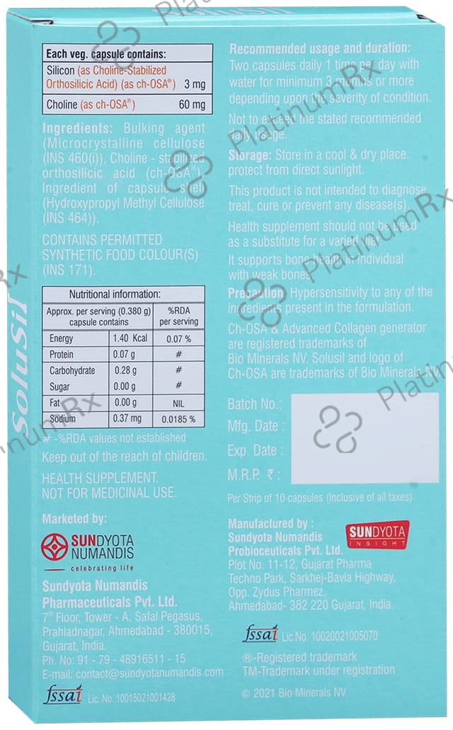 Solusil 60/3mg Capsule 10s