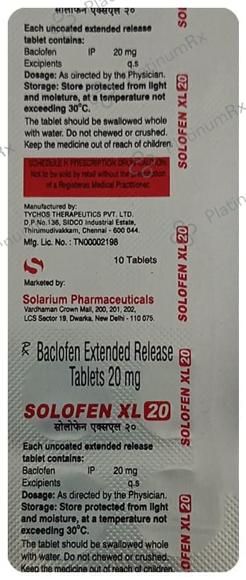 Solofen XL 20 Tablet