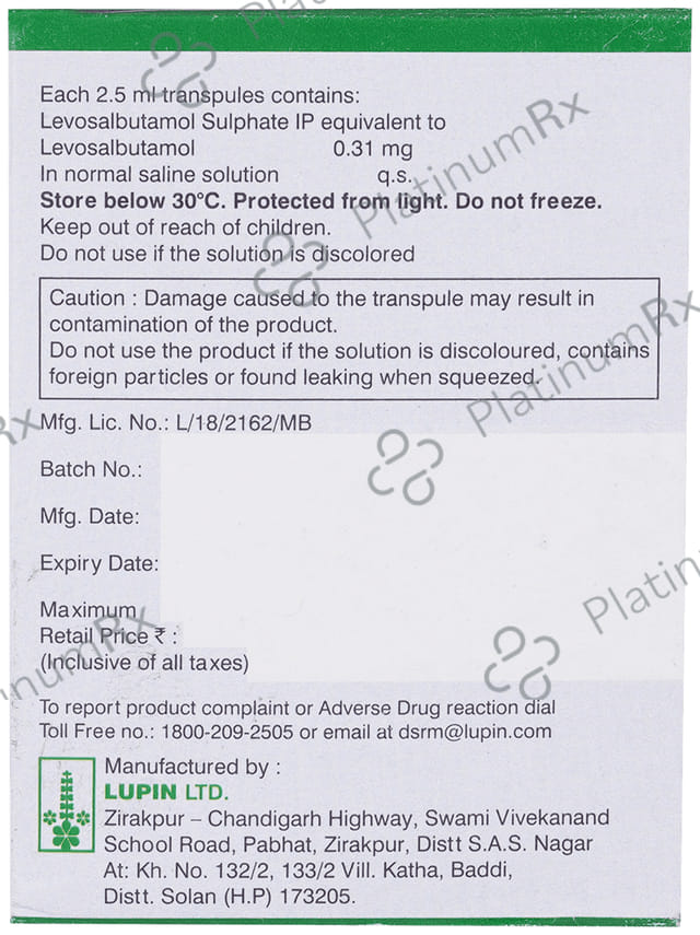 Salbair Neb 0.31mg Transpules 2ml