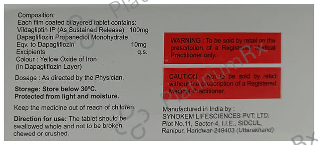 Vildasmart Dapa 100/10mg Tablet SR 10s