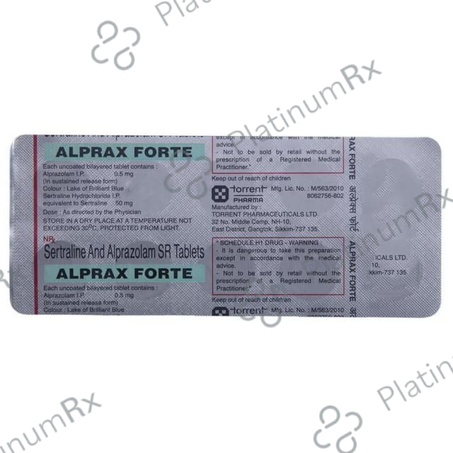 Alprax Forte 0.5/50mg Tablet 10s