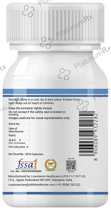 Inlife Probiotic Lactobacillus Acidophilus 5B CFU 60s