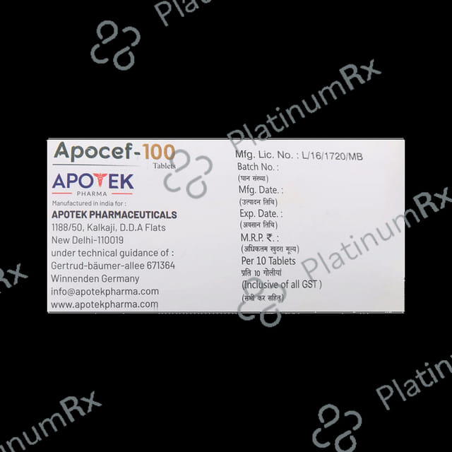 Apocef 100 Tablet DT