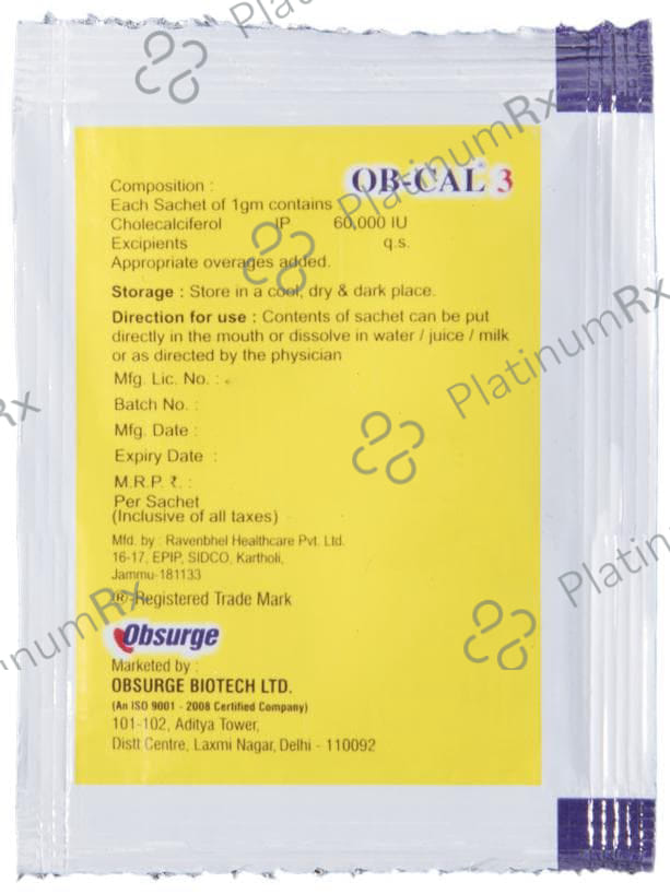 OB-Cal 3 Sachet 1gm Orange Sachet
