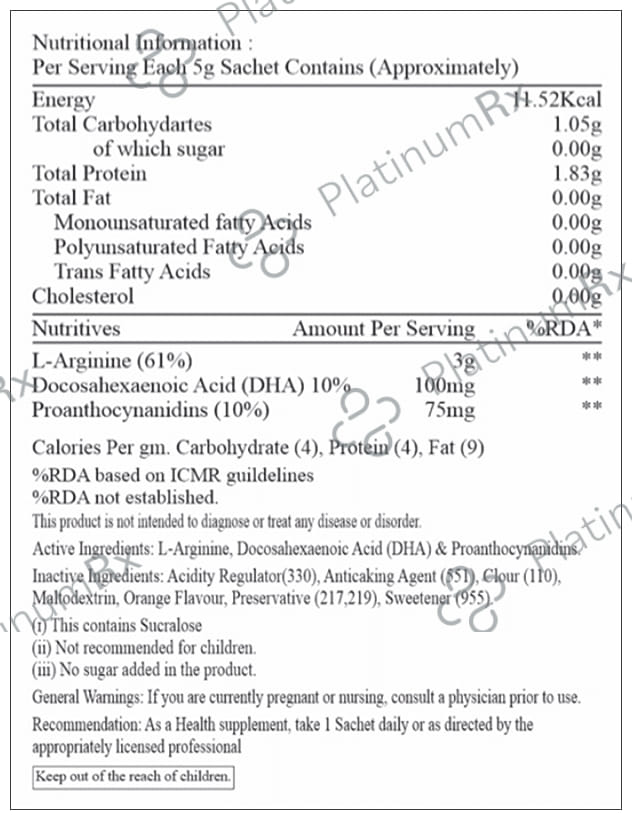Argikrem 3/75mg Orange Flavour Sugar Free Sachet 5gm