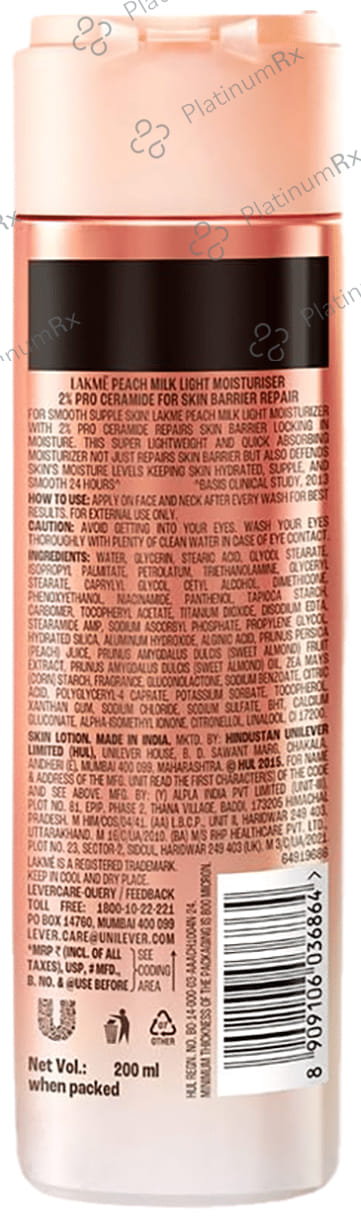 Lakme Peach Milk Vit E Moisture-Riser 200 ml