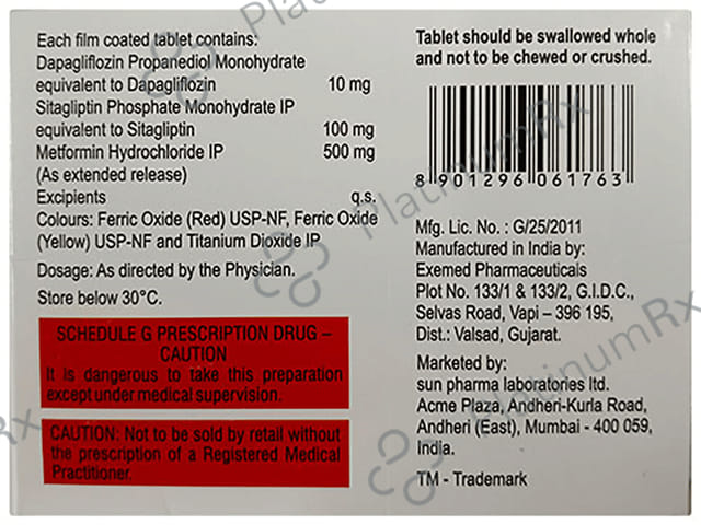 Istamet D XR 10/500/100mg Tablet ER 7s