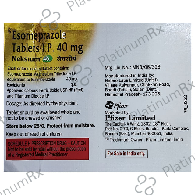 Neksium 40mg Tablet 15s