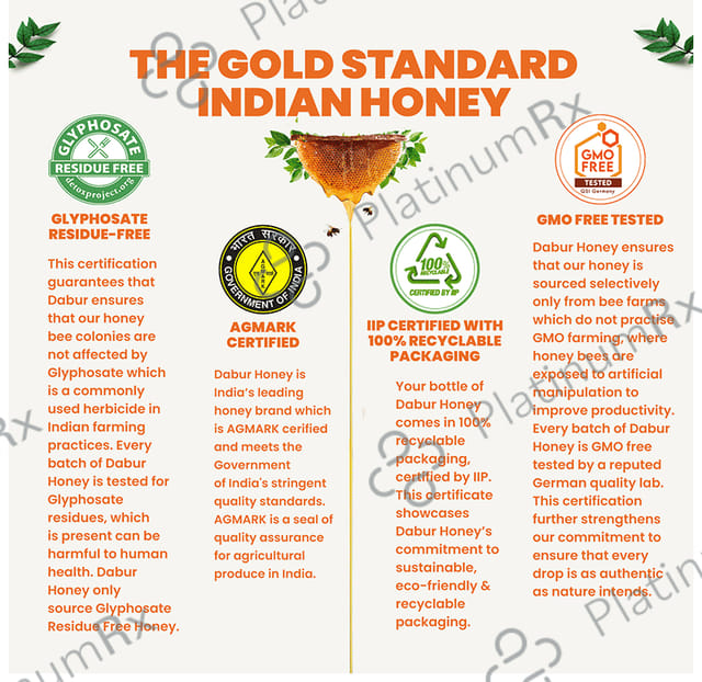 Dabur Honey 100% Pure Honey Brand With No Sugar Adulteration 250gm