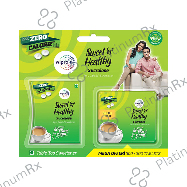 Wipro Sweet 'n' Healthy Sucralose 300 Tablets with Free 300 Tablets Refill Pack