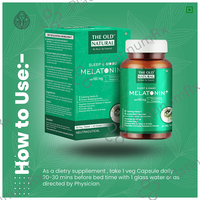 The Old Natural Sleep & Mood Melatonin+ Veg Tablet