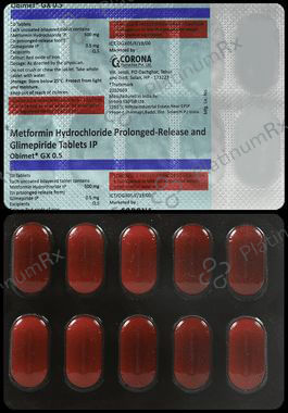 Obimet GX 0.5/500mg Tablet PR 10s