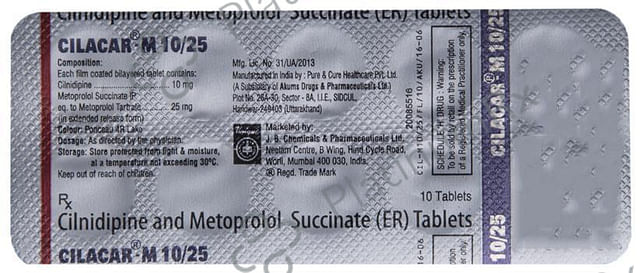 Cilacar M 10/25mg Tablet ER 10s