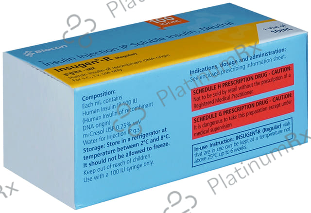 Insugen R (100 IU/ml) (1*10ml Vial)
