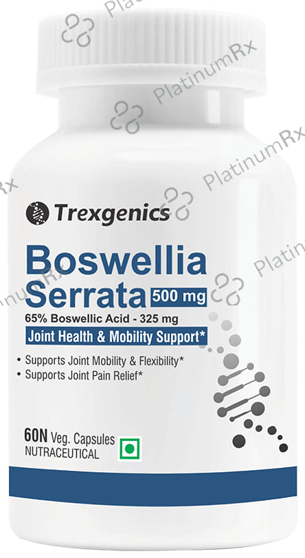 Trexgenics Boswellia Serrata 65% Boswellic Acid 500mg Veg Capsule