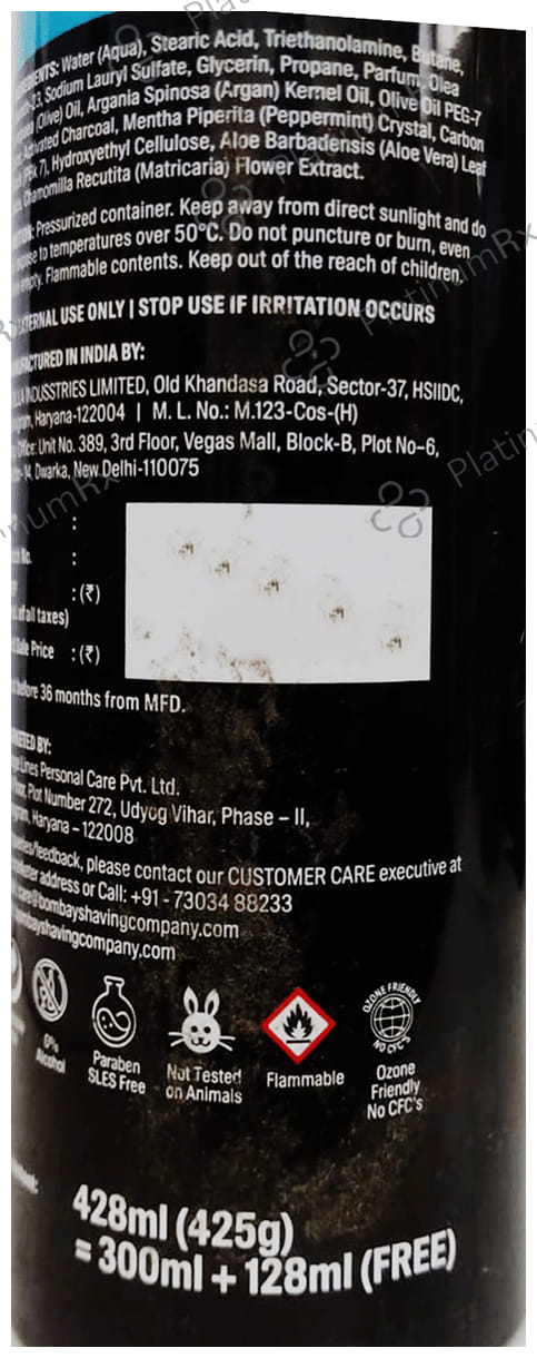 Bombay Shaving Company Charcoal Shaving Foam 425gm