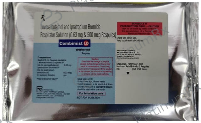 Combimist LD 500mcg/0.63mg Respules 5X2.5ml