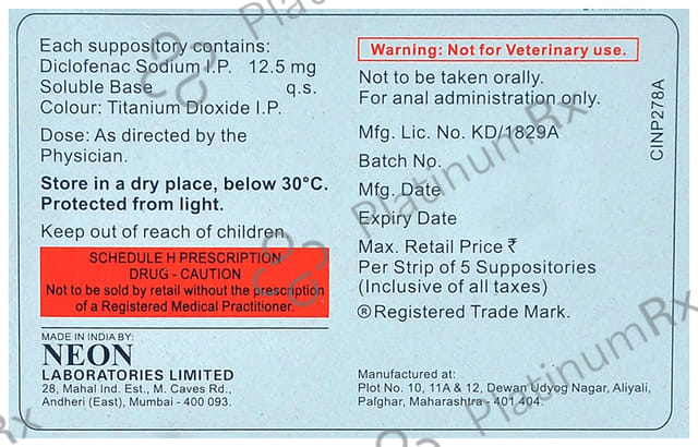 Justin 12.5mg Suppository 5s