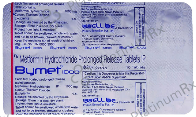 Bymet 1000mg PR Tablet 10s