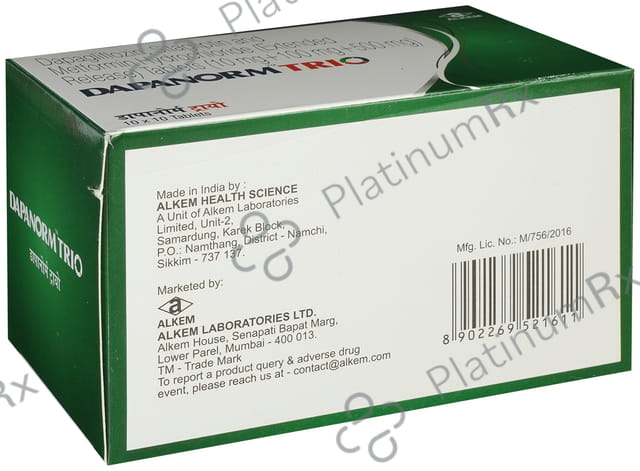 Dapanorm Trio ER 10/500/100mg Tablet ER 10s