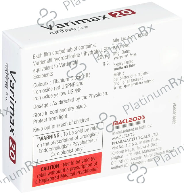 Varimax 20mg Tablet 4s