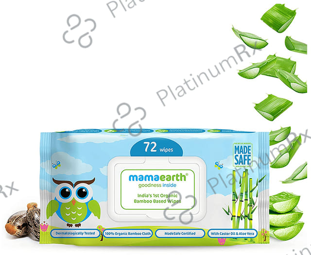 Mamaearth Organic Bamboo Based Wipes - With Castor Oil & Aloe Vera