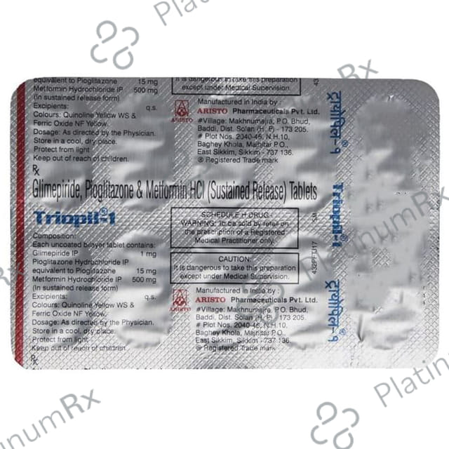 Triopil 1/500/15mg Tablet SR 10s
