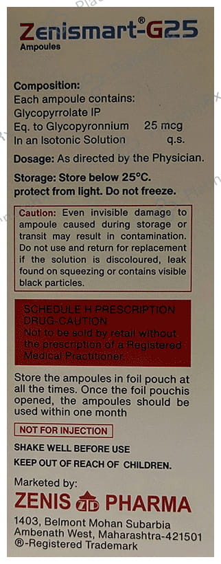 Zenismart-G25 Ampoules (2ml Each)
