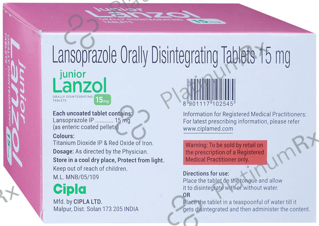 Junior Lanzol 15mg Tablet DT 15s