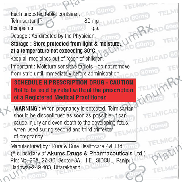 Telmicad 80mg Tablet