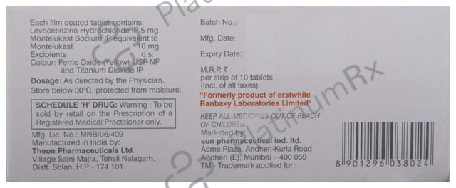 Teczine M 5/10mg Tablet 10s