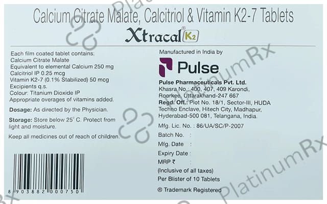 Xtracal K2 D3 250mg Tablet 10s