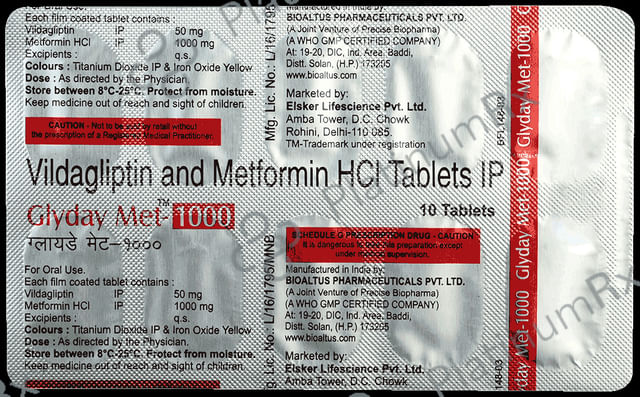 Glyday Met 1000mg Tablet 10s