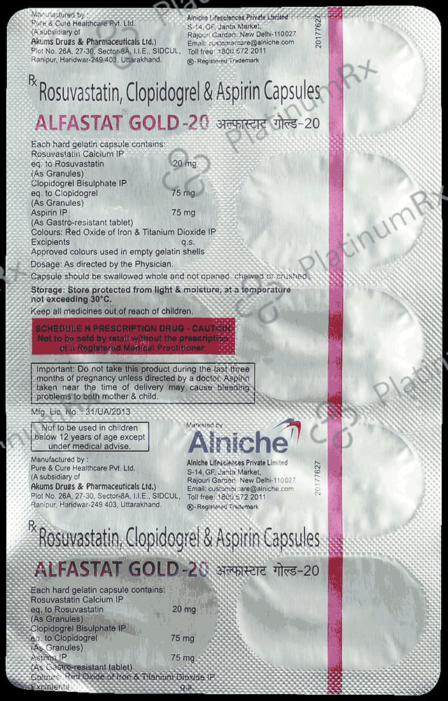 Alfastat Gold 20mg Capsule 10s