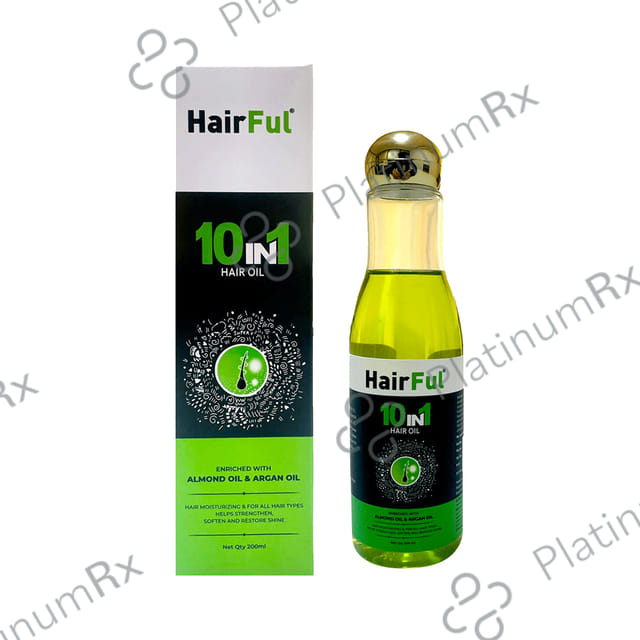 HairFul 10 IN 1 Hair Oil Enriched with Almond Oil & Argan Oil (200ml Each) 1 Bottle