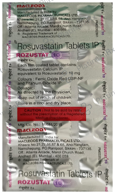 Rozustat 10mg Tablet 15s