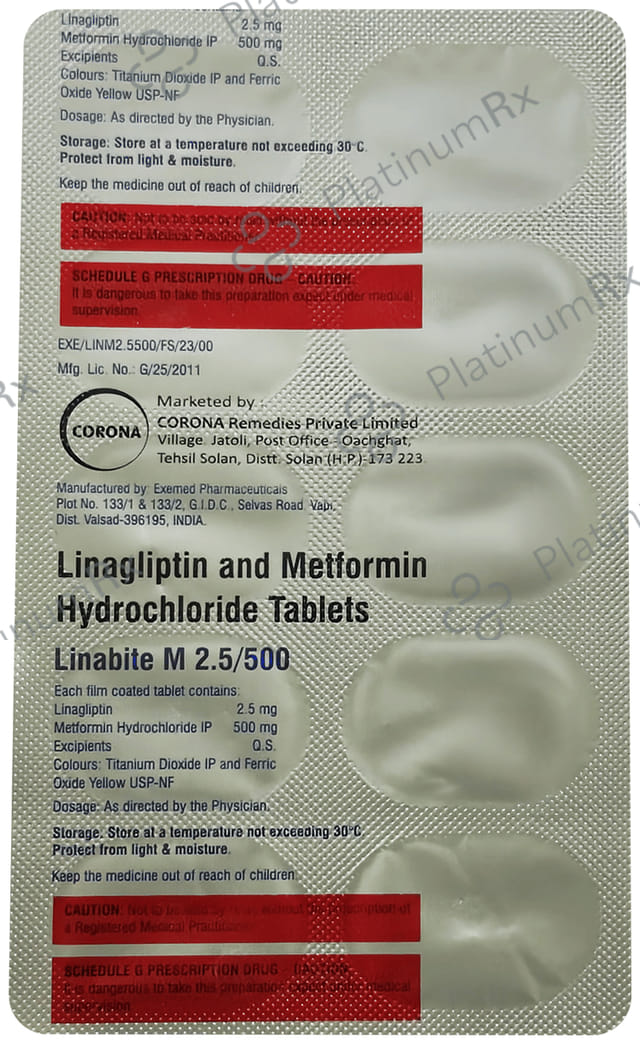 Linabite M 500/2.5mg Tablet 10s