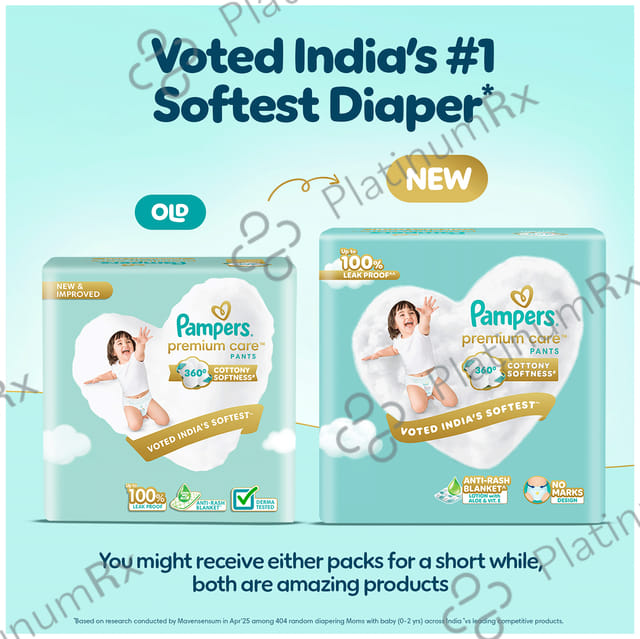 Pampers Premium Care Pants with Aloe Vera & Cotton-Like Softness - Size XXL
